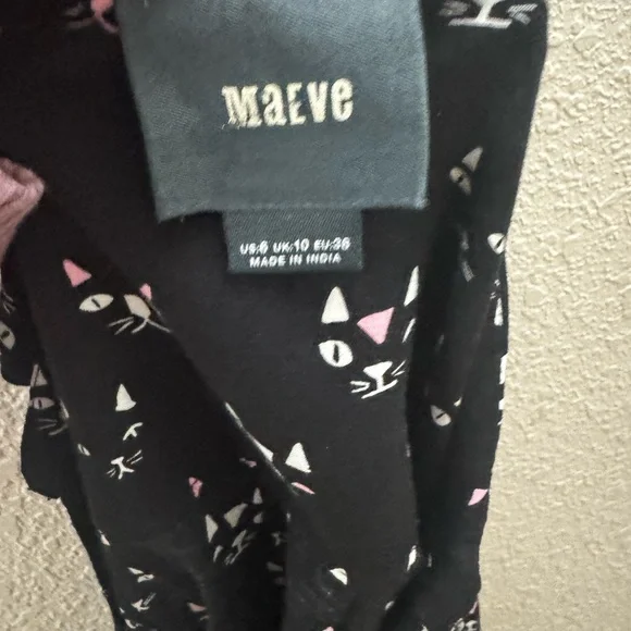 Maeve by Antropology Black Cat Print Blouse - Picture 9 of 11